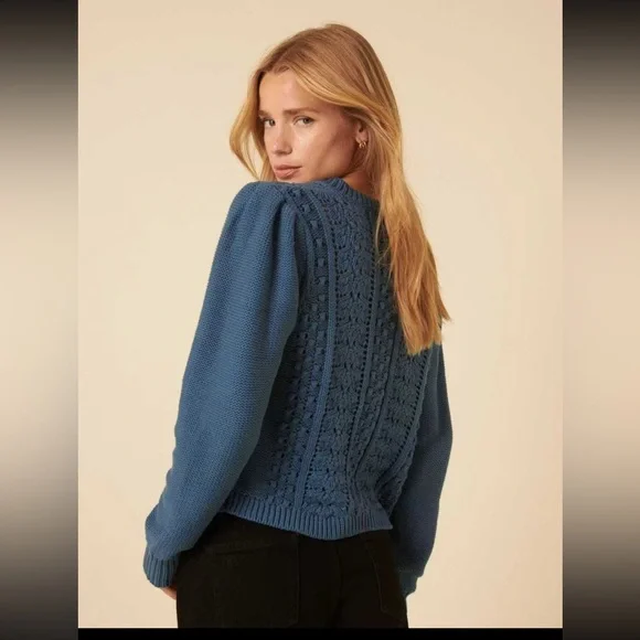 Blue Women's Cardigan Sweater - Picture 7 of 7